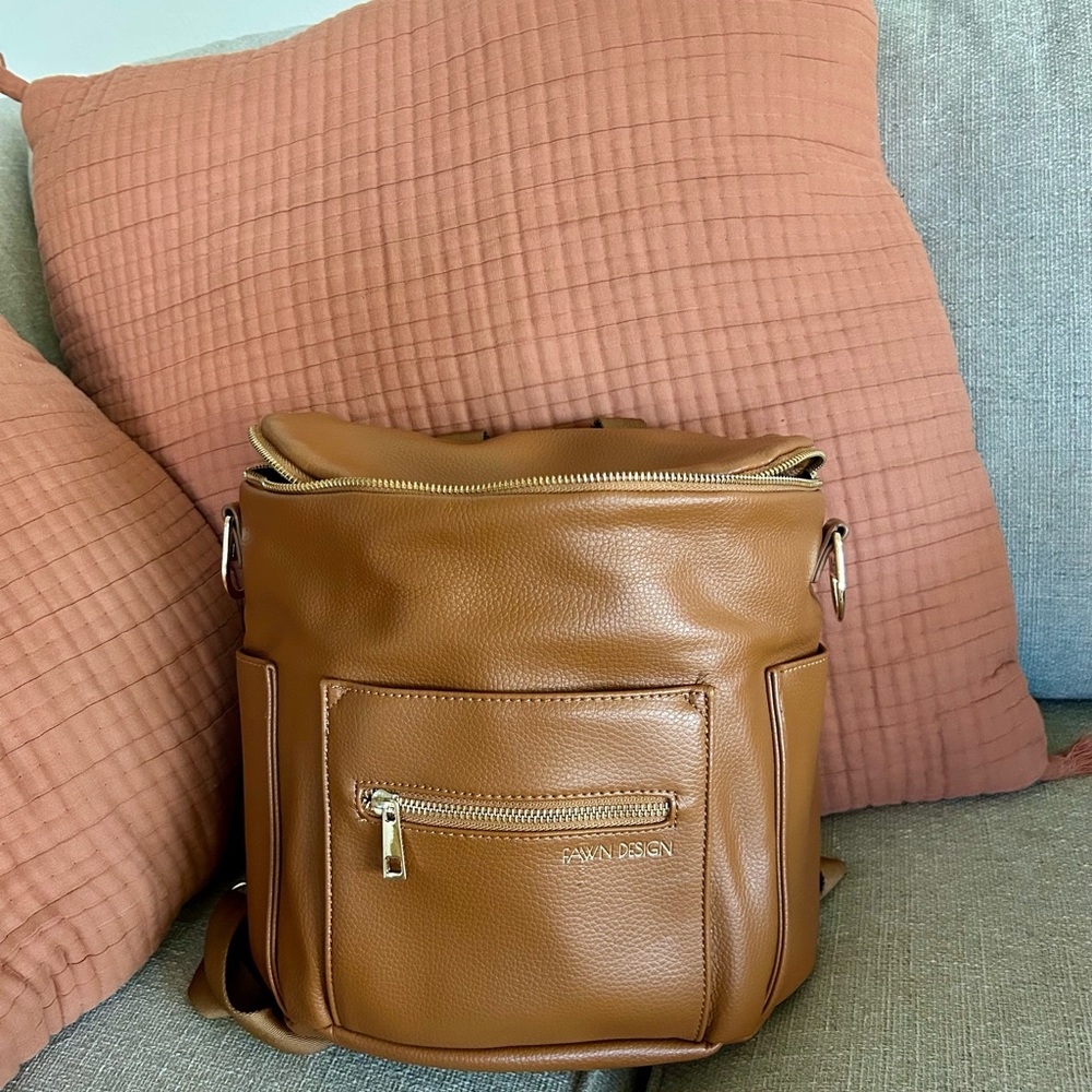 The Mini Diaper Backpack by Fawn Design in Brown